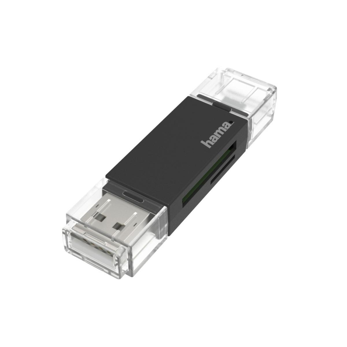 Hama USB Card Reader, OTG, USB-A + Micro-USB, USB 2.0, SD/microSD