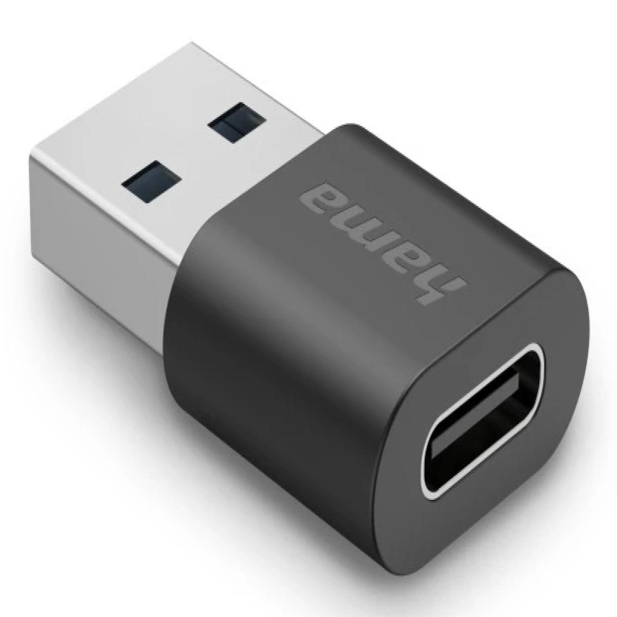 Hama USB Adapter, USB-A Plug - USB-C Socket, USB 3.2 Gen2, 10 Gbit/s