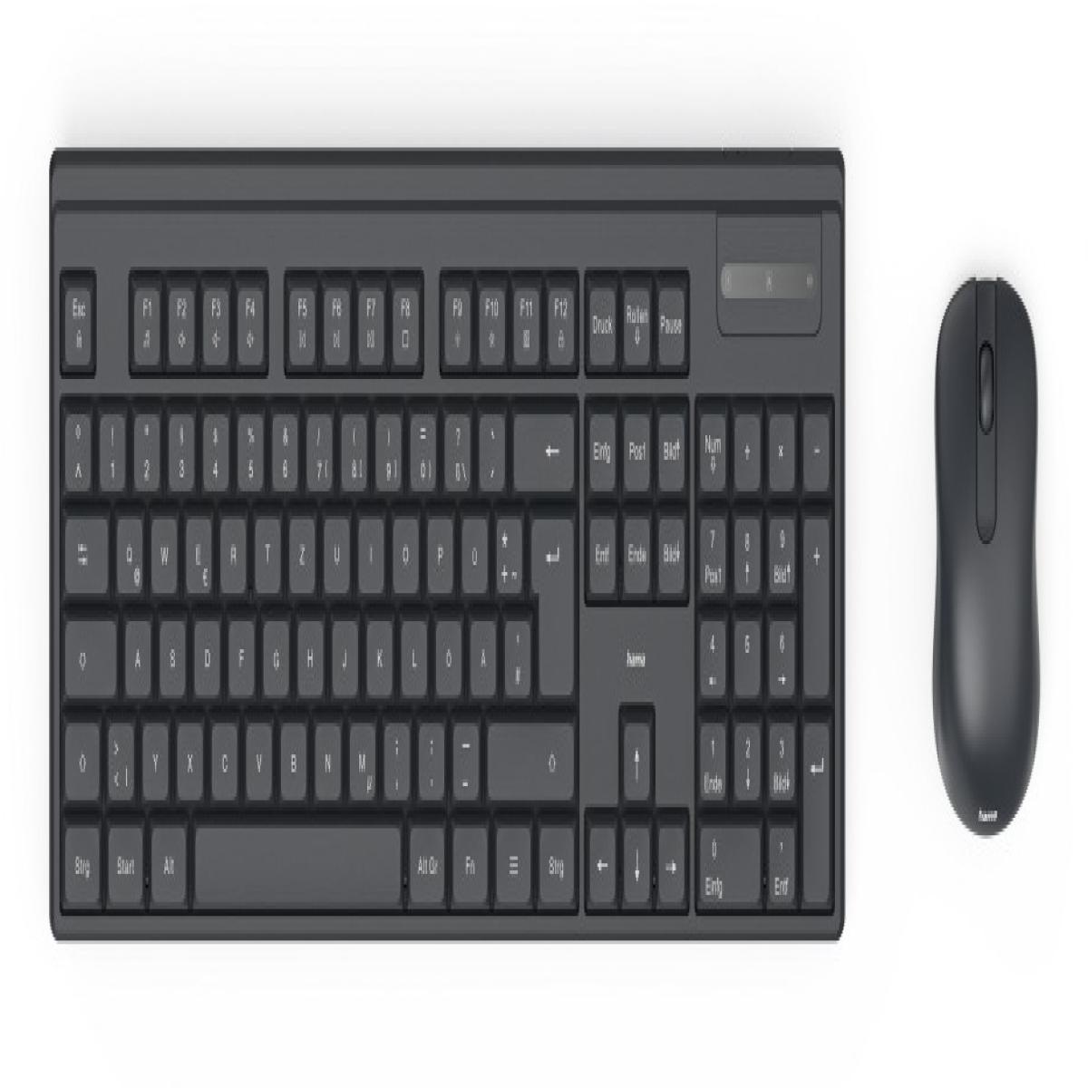 Hama WKM-100 keyboard Mouse included Universal RF Wireless QWERTY UK International Black