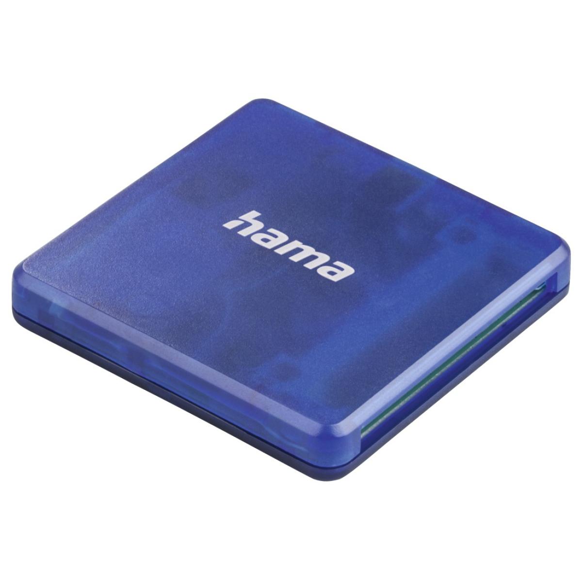 Hama USB 2.0 Multi Card Reader, SD/microSD/CF, blue