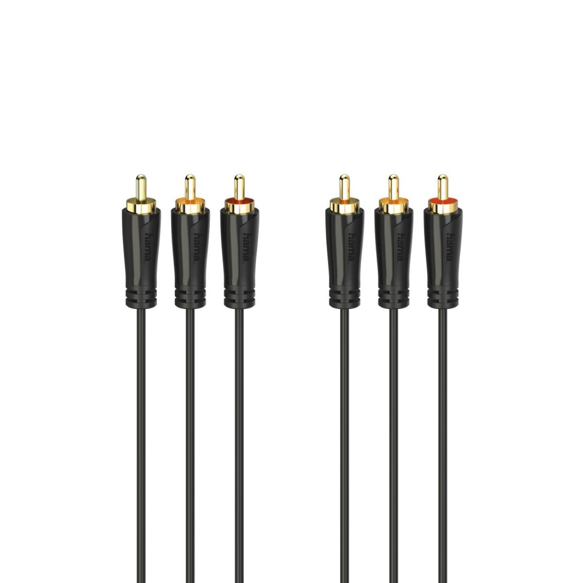 Hama 00205150 audio cable 1.5 m 3 x RCA Black