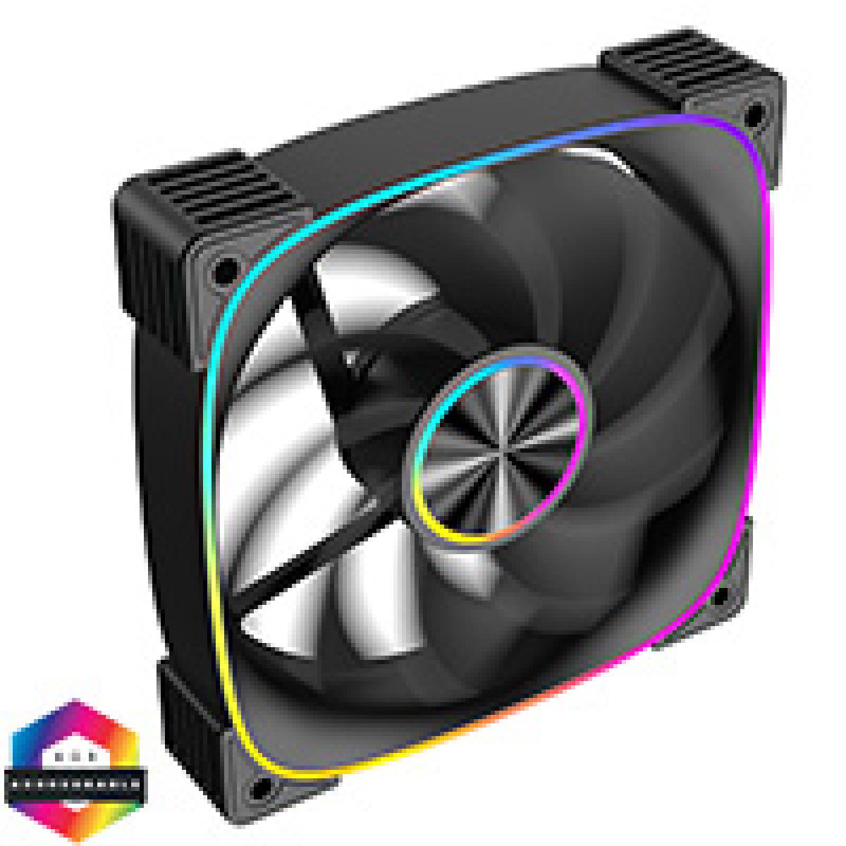 CiT Solar 120mm ARGB Black 4pin PWM PC Cooling Reverse Fan