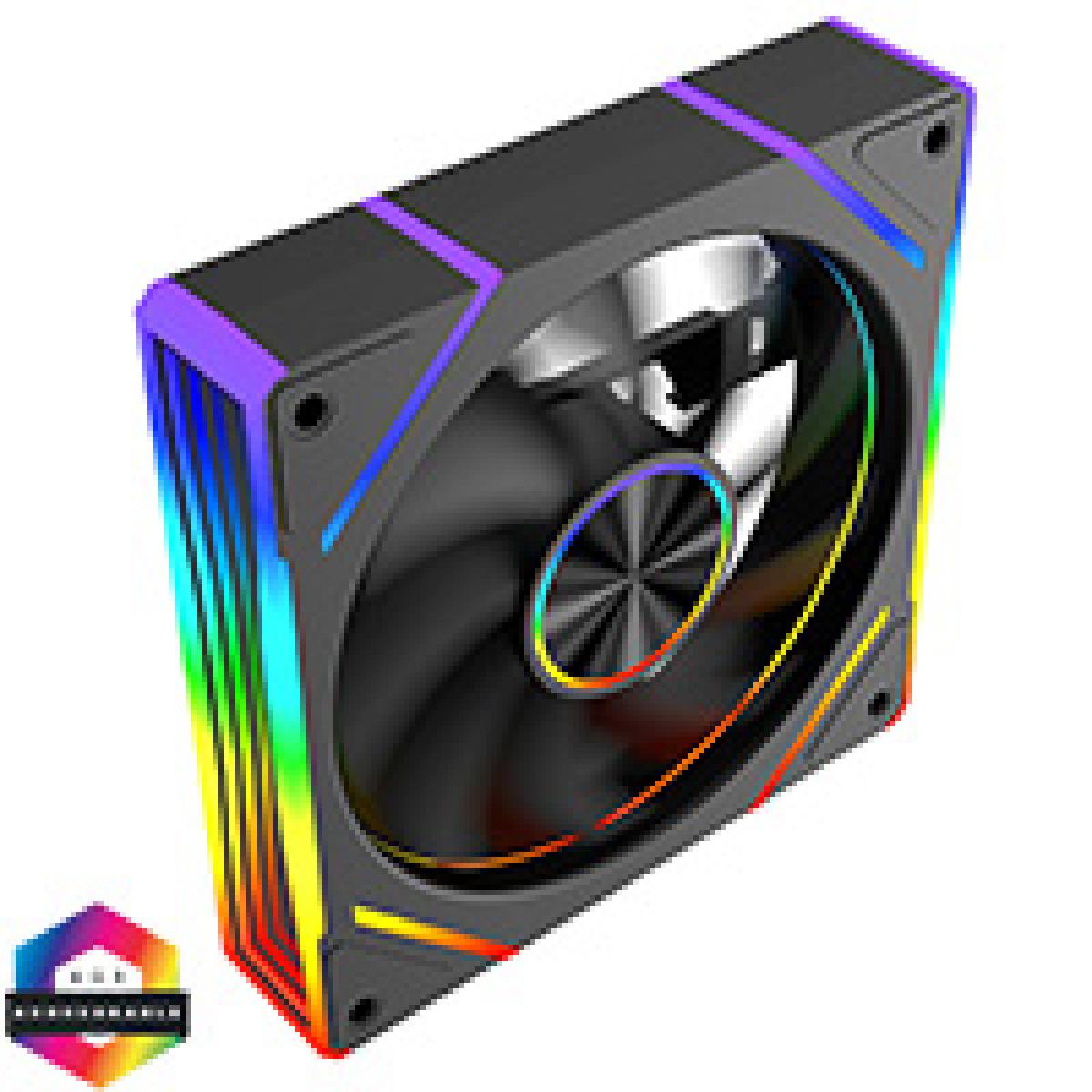 Powercool Aura 120mm ARGB Black 4pin PWM PC Cooling Infinity Fan