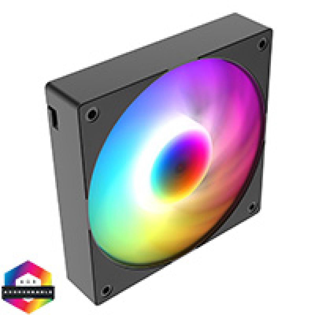 Powercool High Flow 120mm ARGB Black 4pin PWM PC Cooling Fan