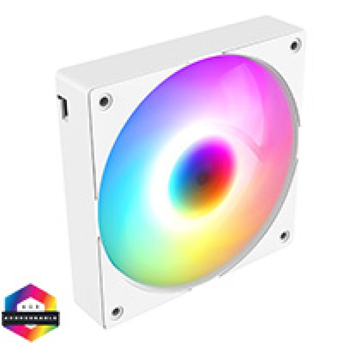 Powercool High Flow 120mm ARGB White 4pin PWM PC Cooling Fan