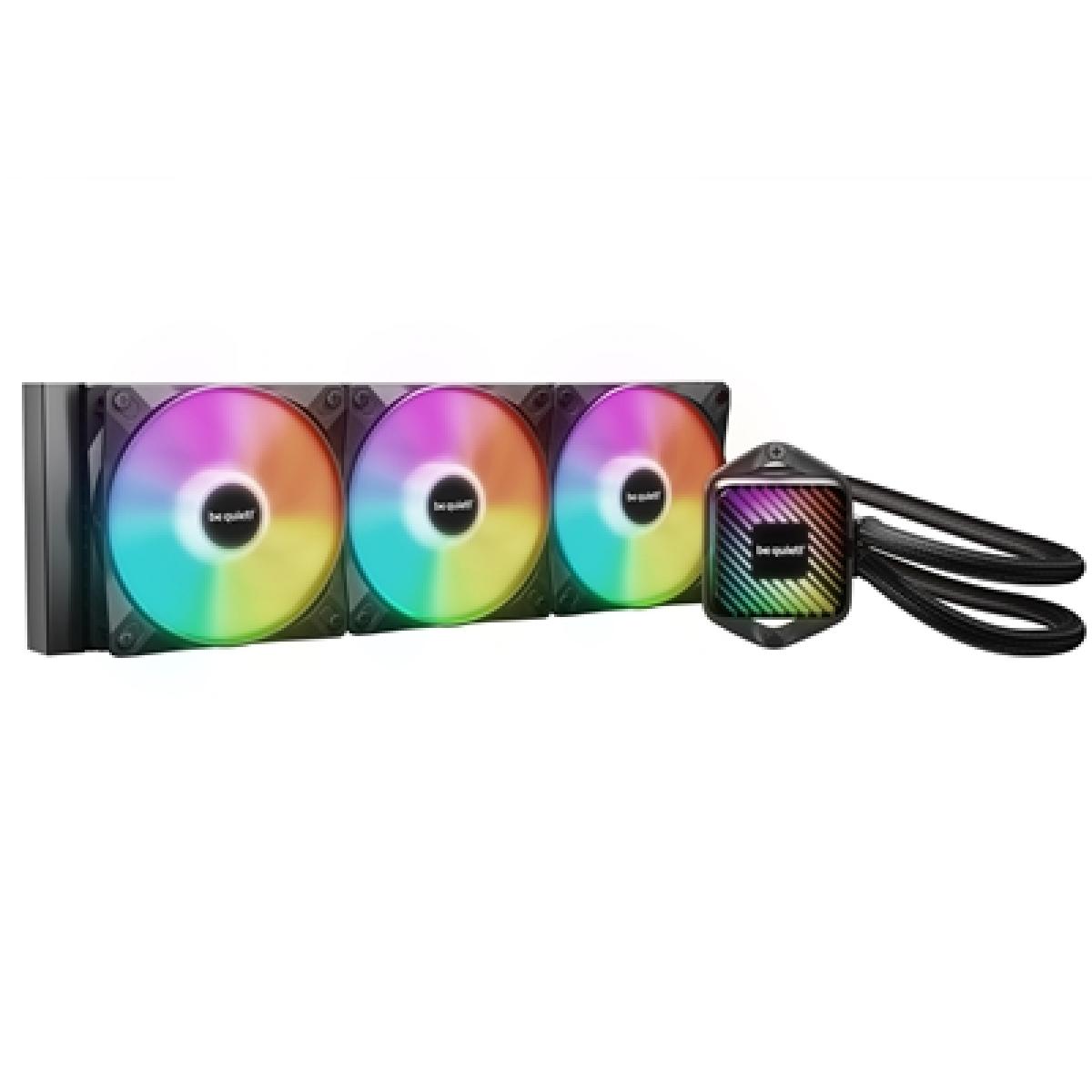be quiet! Pure Loop 3 LX Liquid CPU Cooler, Universal Socket, 360mm Radiator, 3 x Light  Wings LX PWM High Speed, Stylish ARGB cooling block featuring 10 included lighting foils, 3-year manufacurer's warranty.
