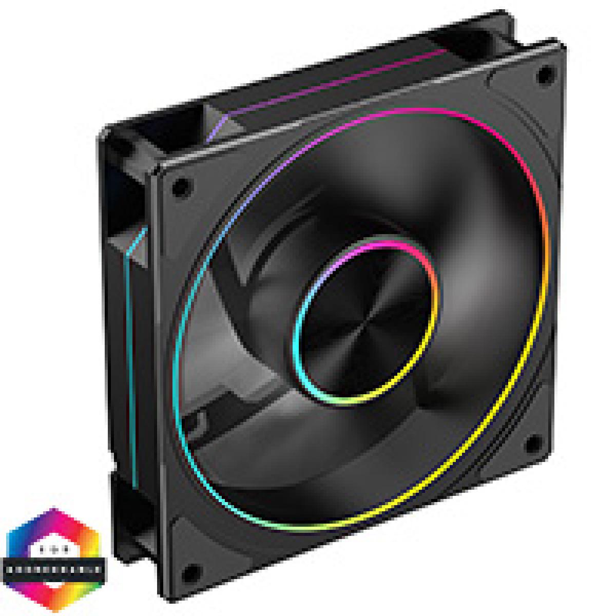 Powercool Airflow Reverse 120mm ARGB Black 4pin PWM PC Cooling Fan