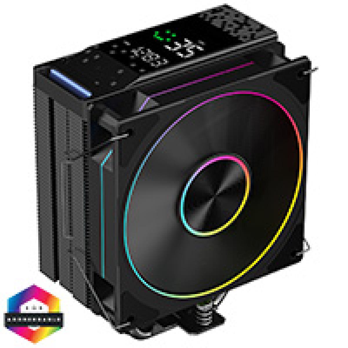 Powercool Typhoon Black ARGB CPU Cooler With Display TDP 240W