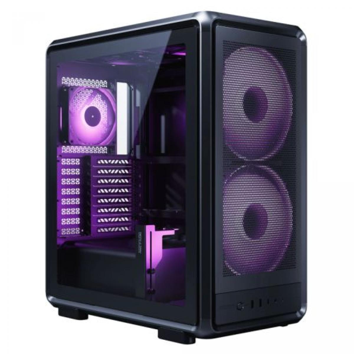 Cooler Master MasterFrame 500 Mesh ARGB Modular Open-Frame ATX Case w/ Glass Side, 3x ARGB Fans, FreeForm 2.0 Exo-Structure, USB-C 20Gbps, Black