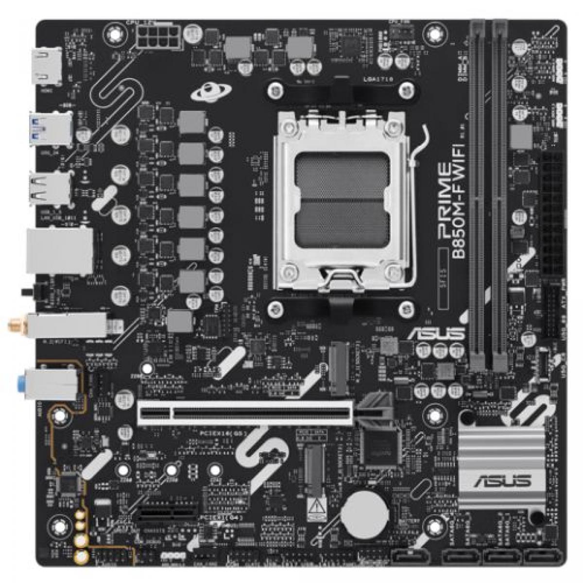 Asus PRIME B850M-F WIFI, AMD B850, AM5, Micro ATX, 2 DDR5, HDMI, Wi-Fi 6, GB LAN, 2x M.2