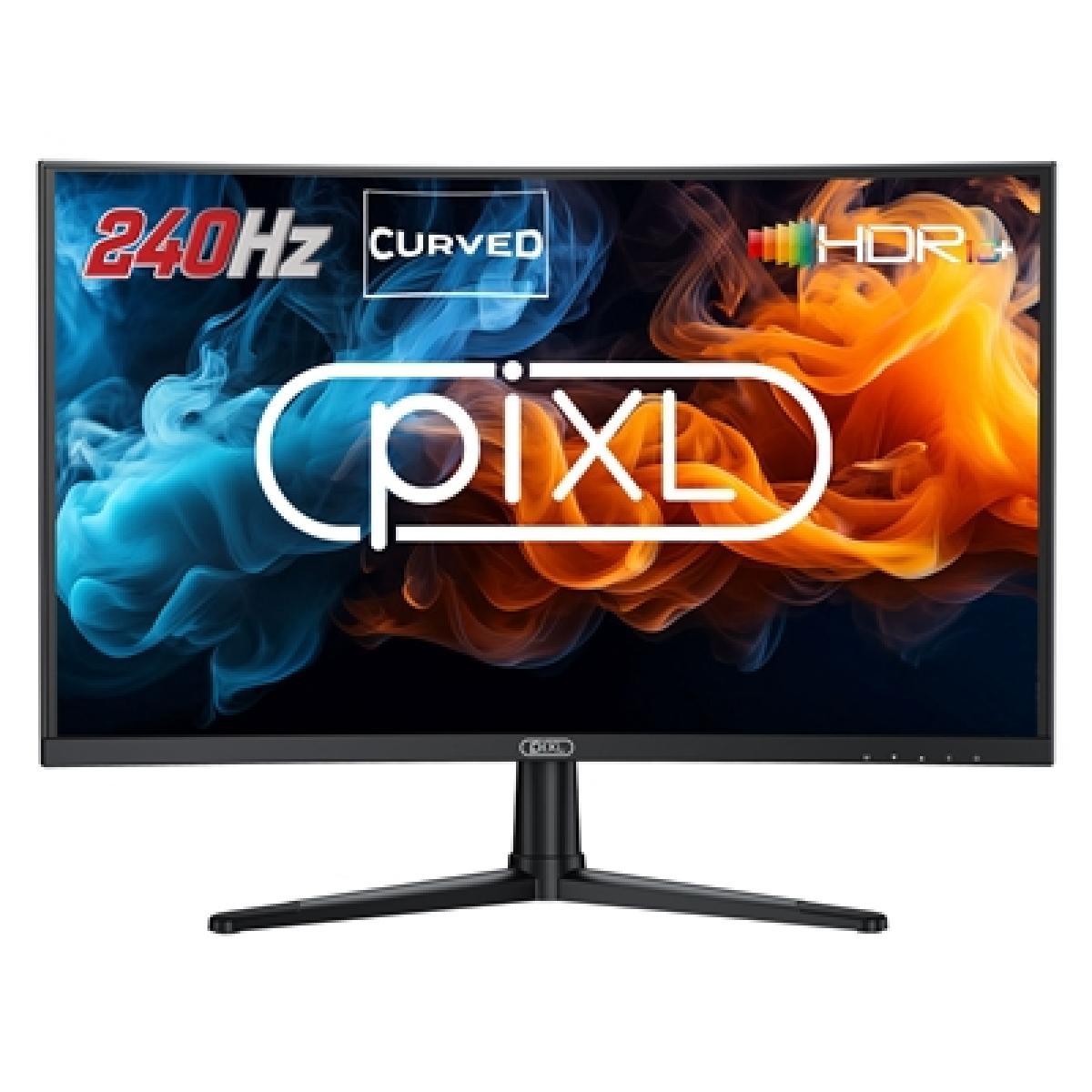 piXL PX27CC301B 27 Inch 240Hz HDR 10+ Full HD Curved Gaming Monitor with 1920 x 1080 Resolution, 1ms Response Time, HDR 10+, DisplayPort, 2 x HDMI & VESA Mount