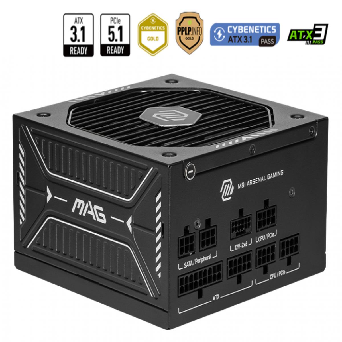 MSI 750W GOLD F/M MAG A750GLS PCIE5     