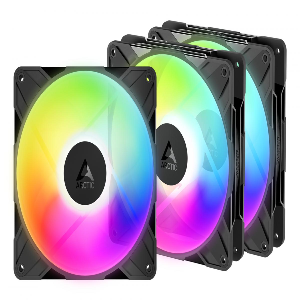 ARCTIC Freezer P14 Pro Reverse A-RGB - 3 Pack - 140 mm A-RGB PWM Fan with Cable Splitter