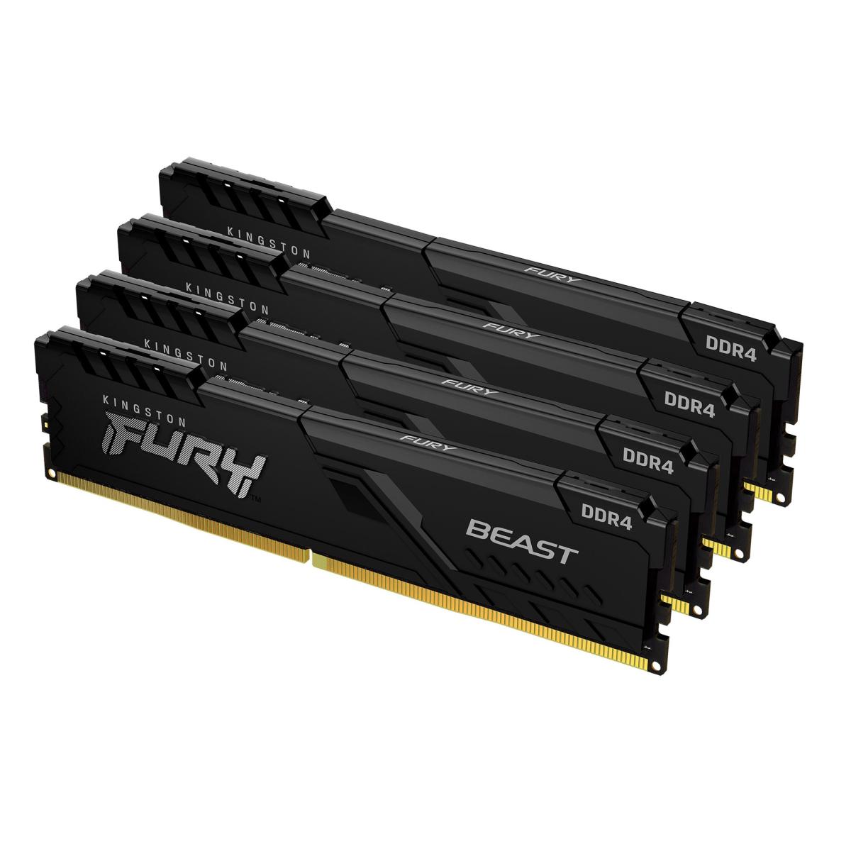 Kingston Technology FURY Beast 32GB 3200MT/s DDR4 CL16 DIMM (Kit of 4) Black