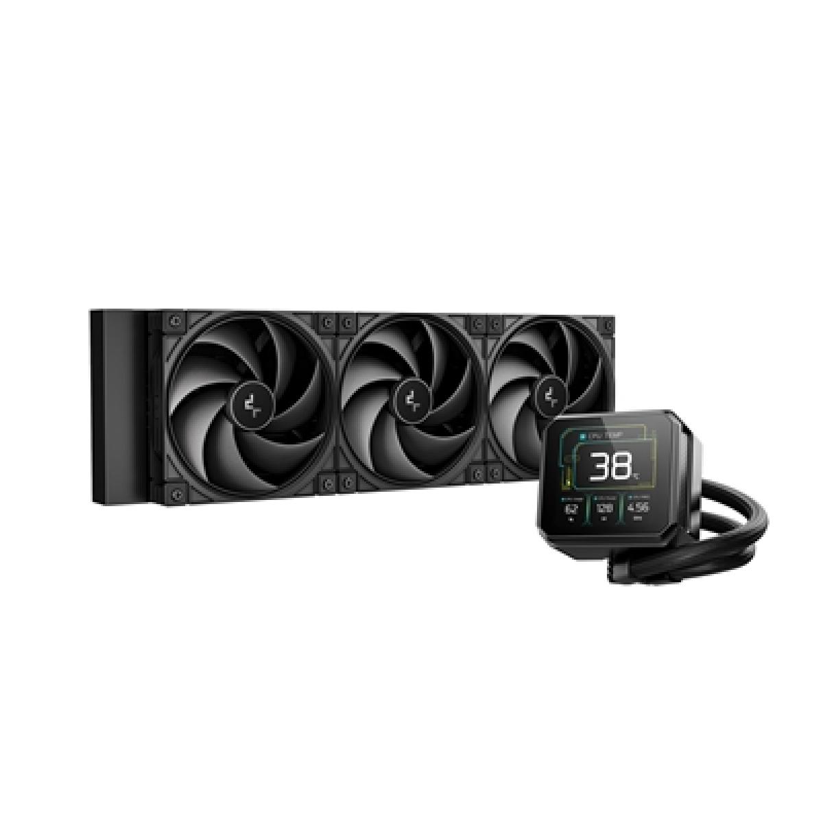 DeepCool SPARTACUS 360  410mm Liquid CPU Cooler, Triple 120mm ARGB Fans, 12VDC, Gen 6 Pump,  featuring an advanced customizable LCD screen, Compatible with Intel & AMD Sockets