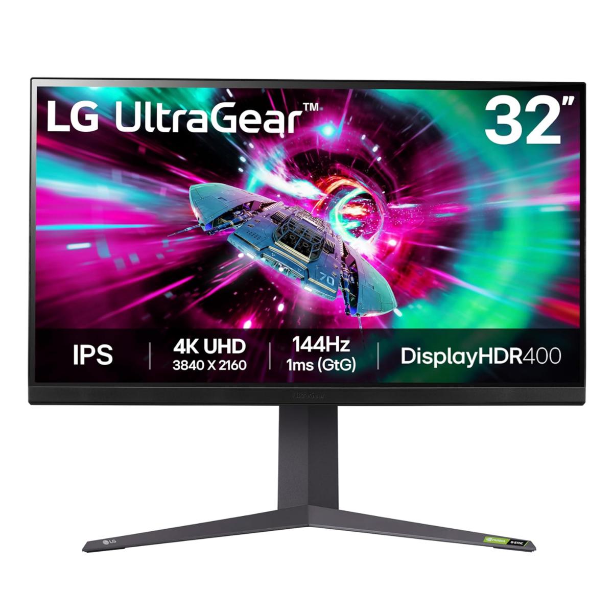 LG 32GR93U-B computer monitor 80 cm (31.5") 3840 x 2160 pixels 4K Ultra HD LCD Black, Grey, Purple