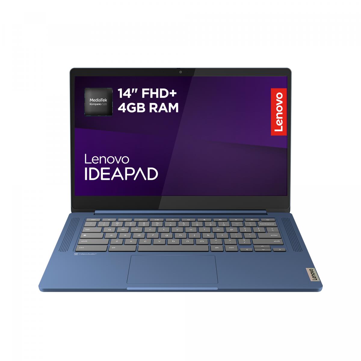 Lenovo IdeaPad Slim 3 Chrome 14M868 MediaTek Kompanio 520 Chromebook 35.6 cm (14") Full HD 4 GB LPDDR4x-SDRAM 128 GB eMMC Wi-Fi 6 (802.11ax) ChromeOS UK English Blue