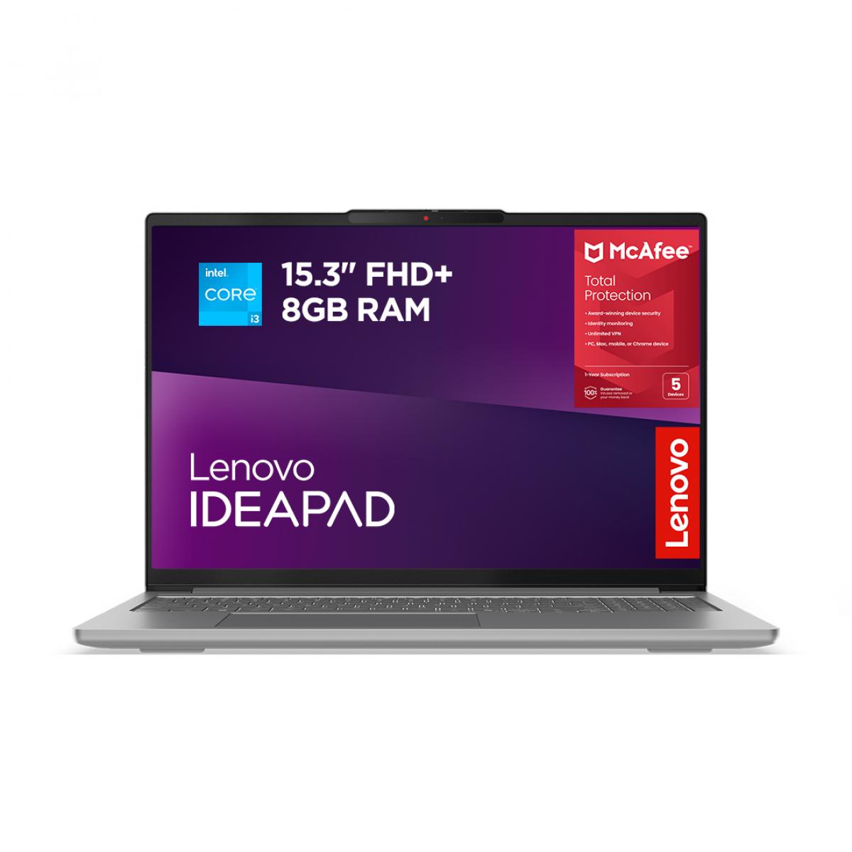Lenovo IdeaPad Slim 3 15IRU10 Intel Core 3 100U Laptop 38.9 cm (15.3") WUXGA 8 GB DDR5-SDRAM 256 GB SSD Wi-Fi 7 (802.11be) Windows 11 Home English Grey