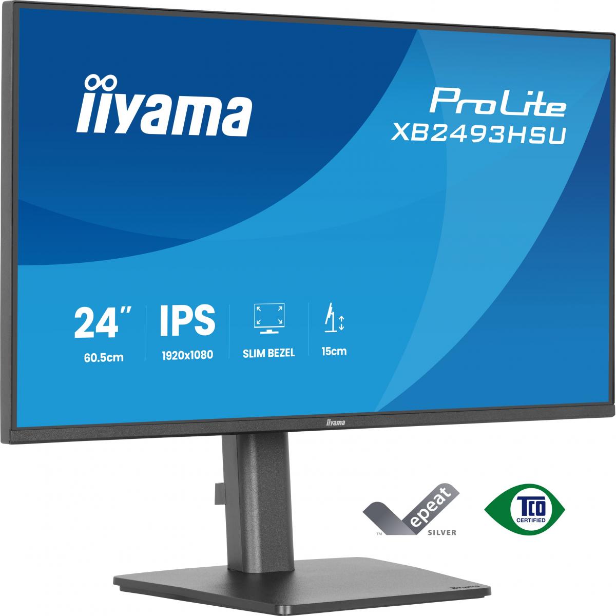 iiyama ProLite XB2493HSU-B1 computer monitor 60.5 cm (23.8") 1920 x 1080 pixels Full HD LED Black