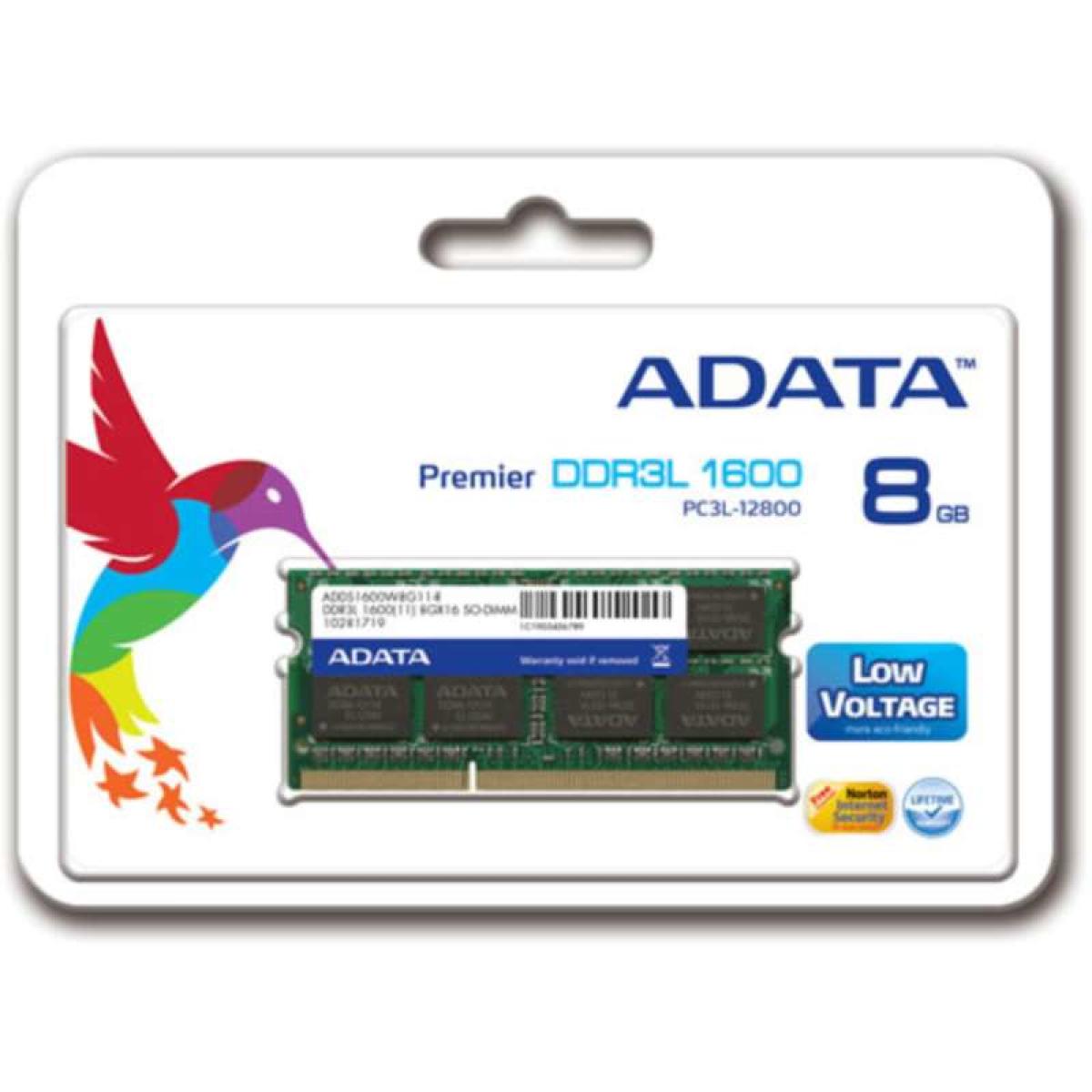 ADATA Premier memory module 8 GB 1 x 8 GB DDR3L 204-pin SO-DIMM