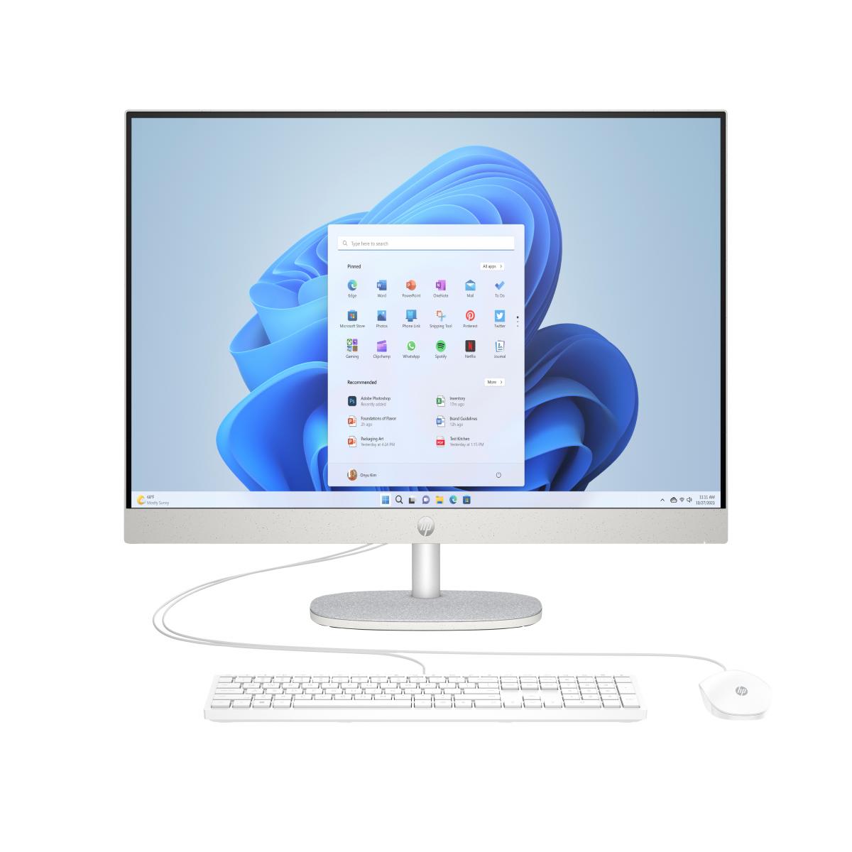 HP All-in-One 27-cr0045na Intel® Core™ i5 i5-1335U 68.6 cm (27") 1920 x 1080 pixels All-in-One PC 8 GB DDR4-SDRAM 512 GB SSD Windows 11 Home Wi-Fi 6 (802.11ax) White