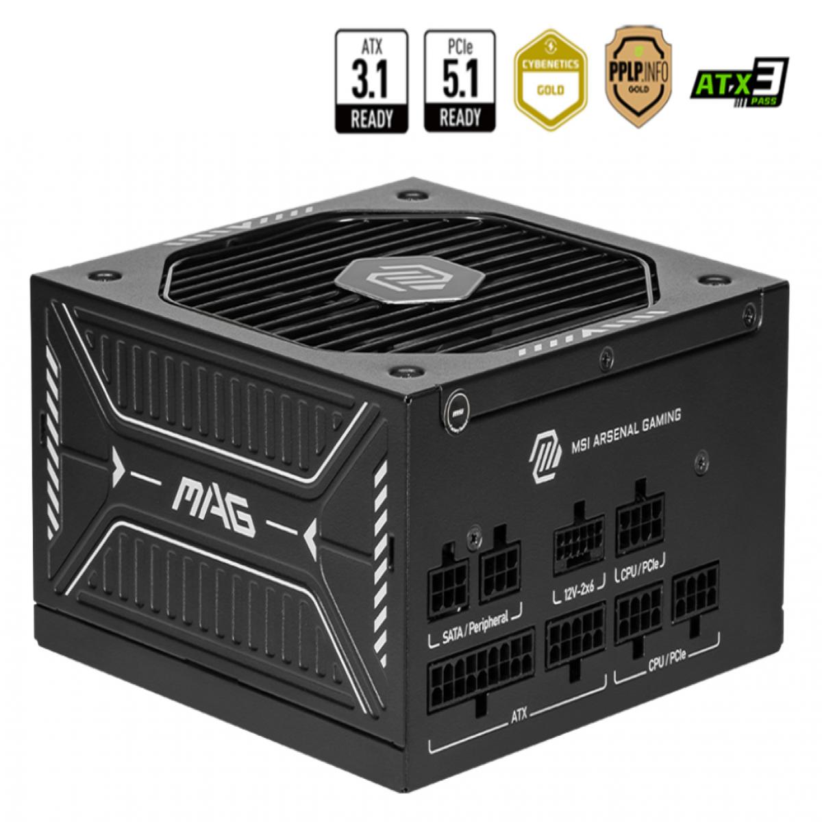MSI MAG A650GLS PCIE5 power supply unit 650 W 24-pin ATX ATX Black
