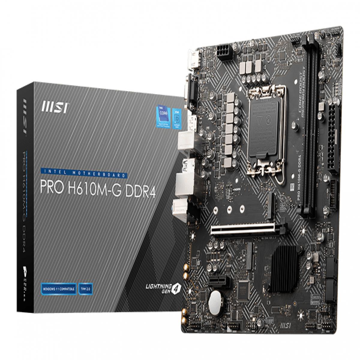 MSI PRO H610M-G DDR4 motherboard Intel H610 LGA 1700 micro ATX