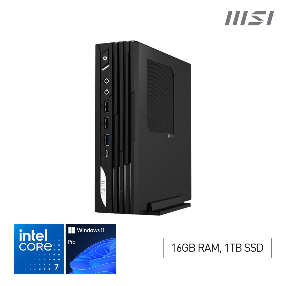MSI Pro DP21 14M Intel Core 7 14700, Desktop PC, DP21 14M, SFF, Mini Computer, HTPC, (16GB RAM, 1TB Storage, Windows 11 ), Intel Graphics/DDR5/Dual HDMI/Dual LAN/WiFi 6E/BT 5.3