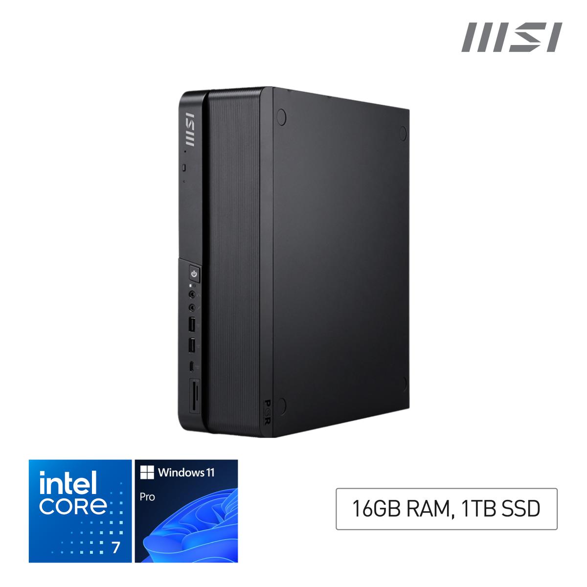 MSI Pro DP80 A14G Intel Core 7 14700, Desktop PC, DP80 A14G, SFF, Mini Computer, HTPC, (16GB RAM, 1TB Storage, Windows 11 ), Intel Graphics/DDR5/Dual HDMI/Dual LAN/WiFi 6E/BT 5.3