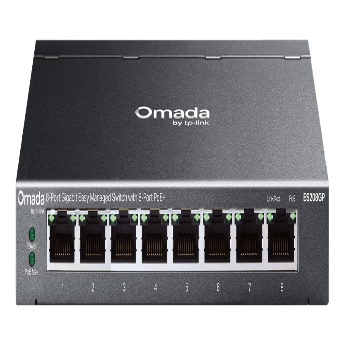 TP-Link Omada ES208GP network switch Managed L2 Gigabit Ethernet (10/100/1000) Power over Ethernet (PoE) DIN rail Black