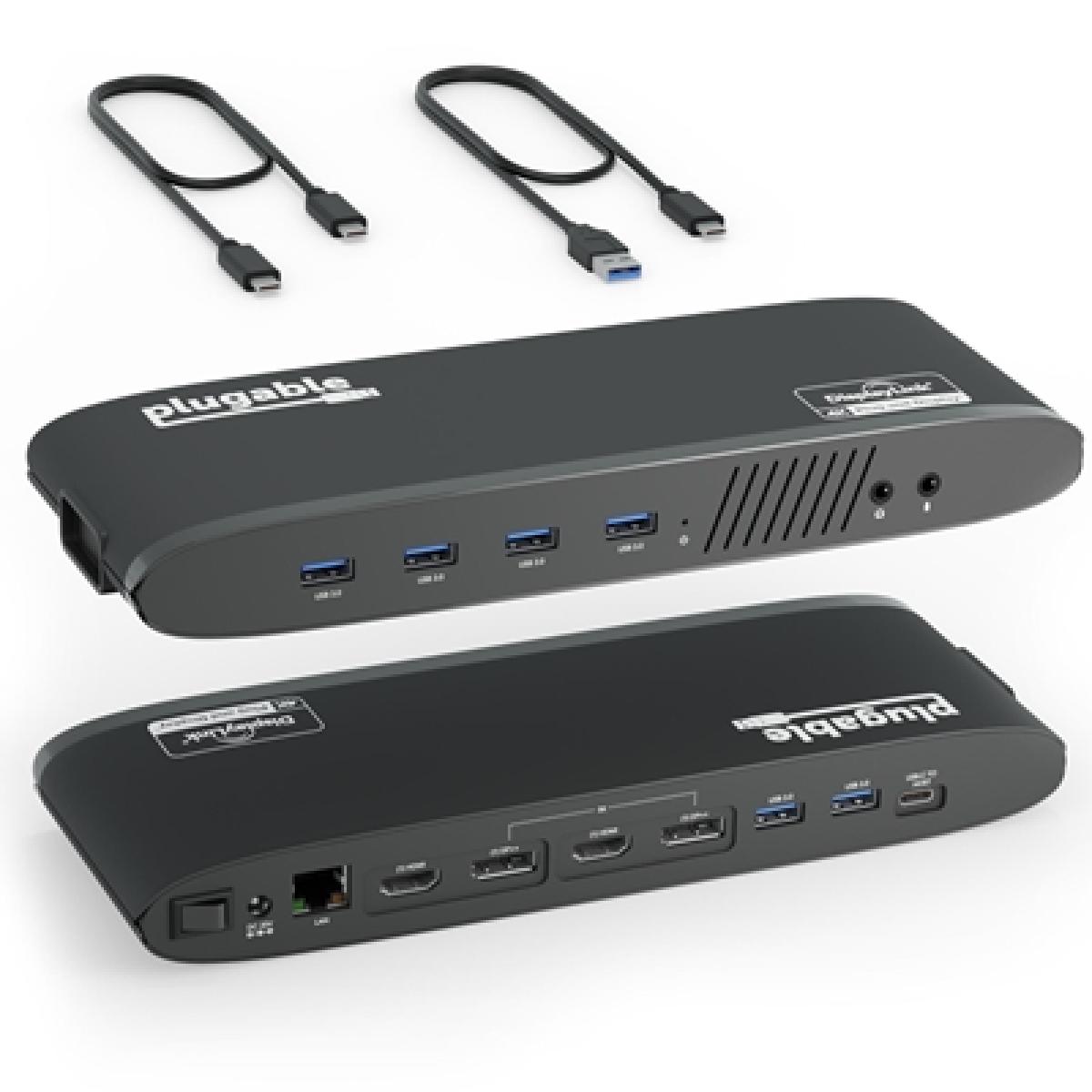 Plugable UD-6950H Universal Dual Monitor 4K USB-A/USB-C DisplayLink Certified Docking Station