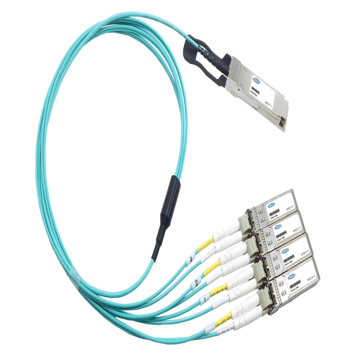 Origin Storage AOC-Q28-4SFP28-25G-1M Dell Compatible Active Optical Breakout Cable 100GBase QSFP28 to 4x25GBase SFP28 (850nm MMF 1m)