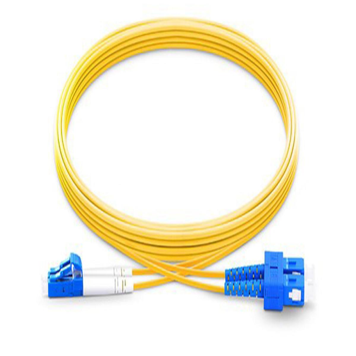 Origin Storage LC-SC OS2 Fibre Optic Cable Singlemode Duplex - Yellow 1m