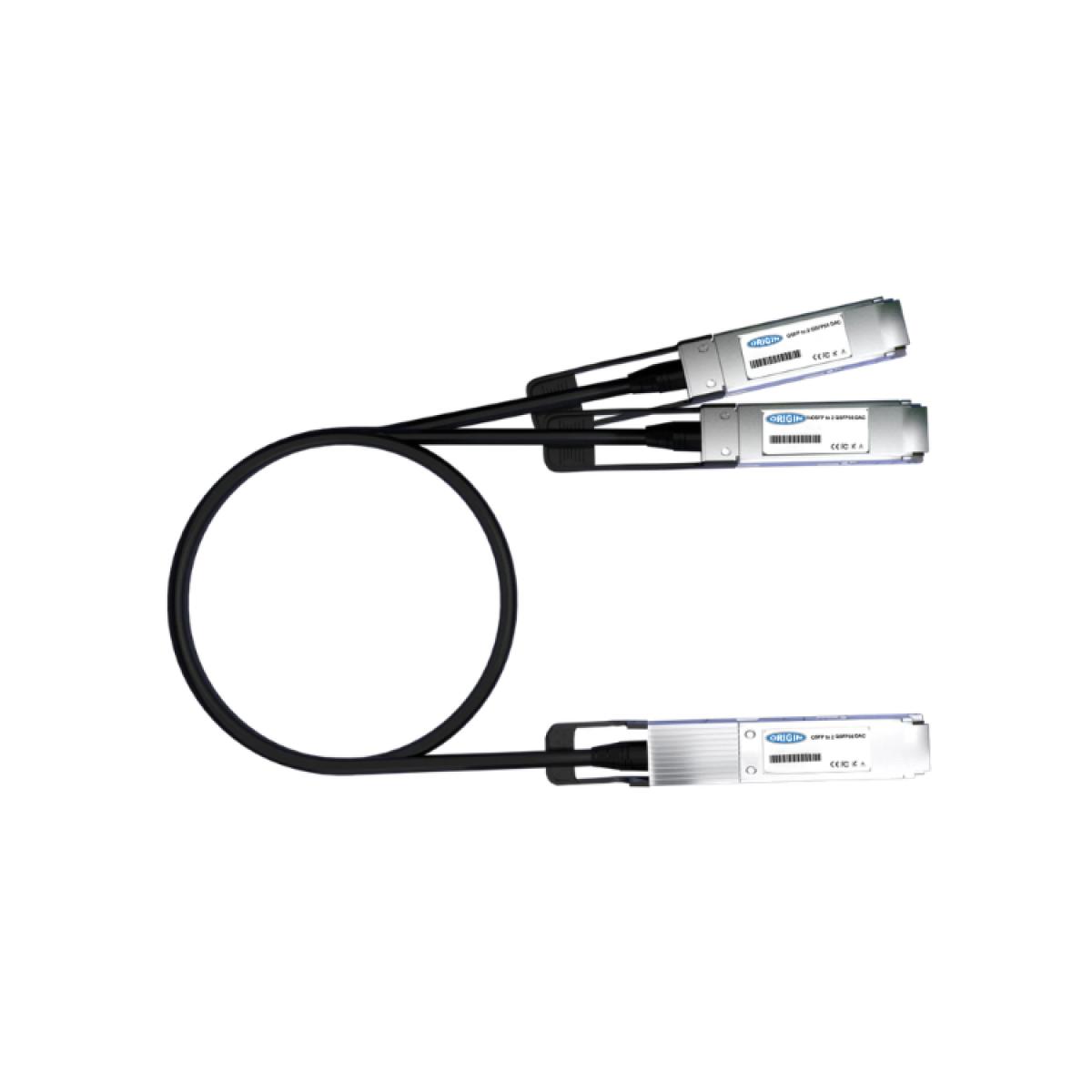 Origin Storage DACQSFPDD- 2QSFP56-0.5M-AT Universally Coded MSA Compliant Direct Attach Copper Breakout Cable 400GBase PAM4 QSFP-DD to 2x200GBase QSFP56