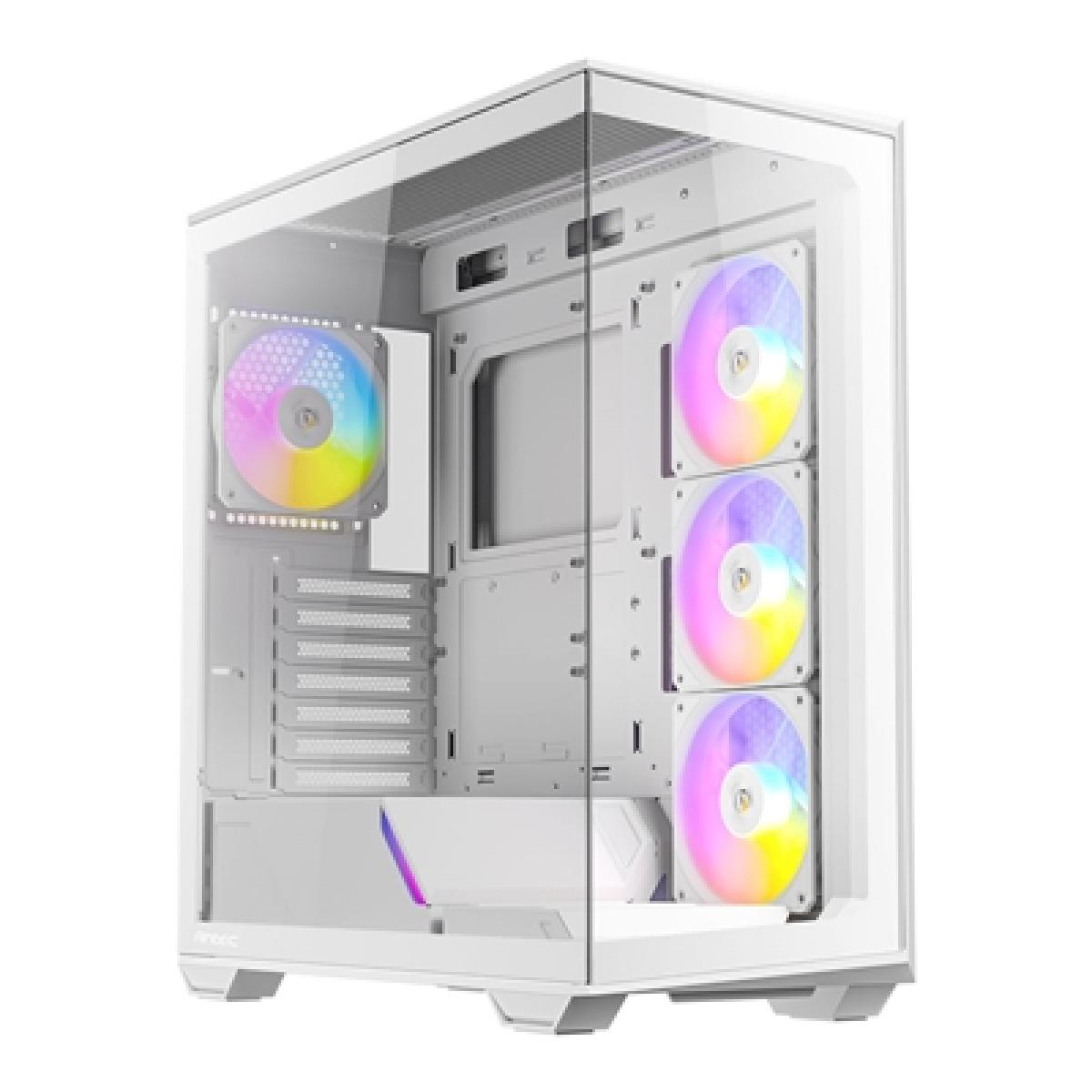 ANTEC Constellation C3 White ARGB Case, 270' Full-View Tempered Glass, Dual Chamber, Tool-Free Design, 4 x ARGB PWM Fans With Built-In Fan Controller, ATX, Micro-ATX, ITX