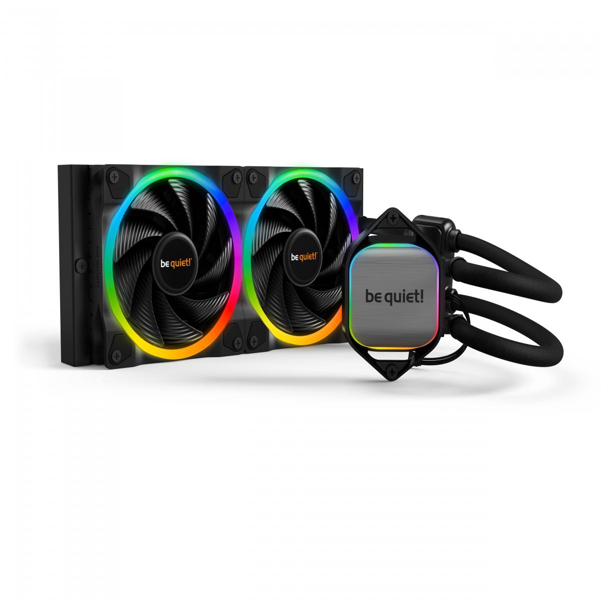 be quiet! Pure Loop 2 FX AiO Liquid CPU Cooler, Universal Socket, 240mm Radiator, 2 x Light Wings 120mm PWM High Speed 2500RPM Addressable RGB Cooling Fan, Addressable RGB LED Pump Head, ARGB PWM Hub Included