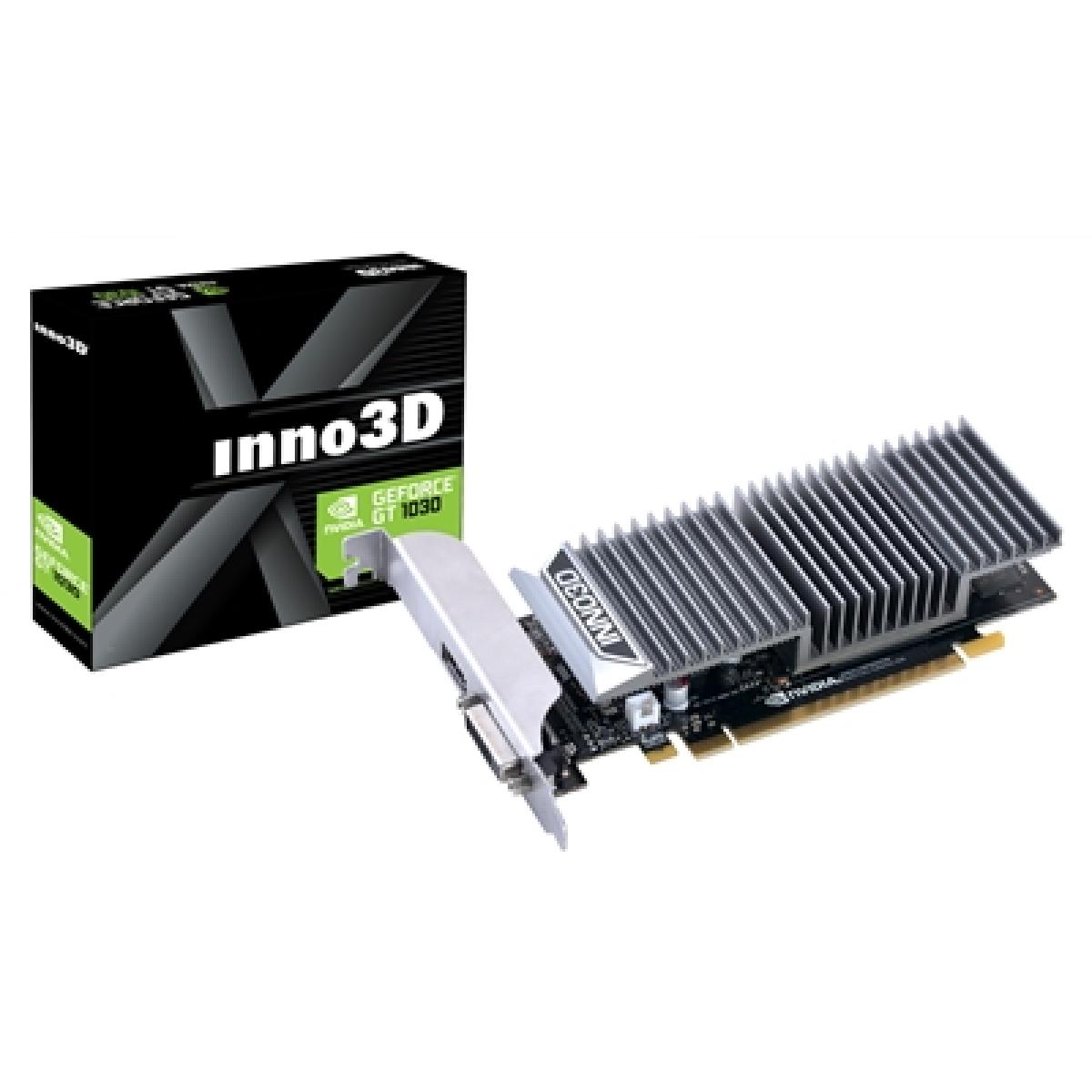 Inno3D NVIDIA GeForce GT 1030 2GB GDDR5 Graphics Card, 384 CUDA Cores, 1468 MHz Boost Clock, Passive Cooling, 1x DVI-D / 1x HDMI Port
