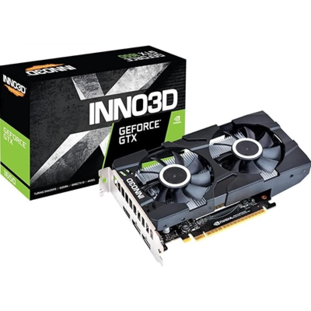 Inno3D NVIDIA Geforce GTX 1650 GDDR6 TWIN X2 OC V2 Graphics Card, 4GB GDDR6, 896 CUDA Cores, 1635 MHz Boost Clock, Dual Fan, 3x DisplayPorts / 1x HDMI Port