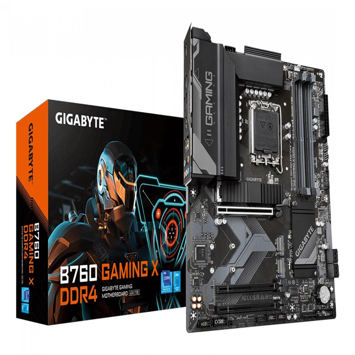Gigabyte B760 GAMING X DDR4 Intel 1700 Socket Motherboard, ATX, 4x DDR4 Slots, 3x M.2 Sockets, Fitted I/O Shield, 2.5GbE LAN, 1x DisplayPort / 1x HDMI Port