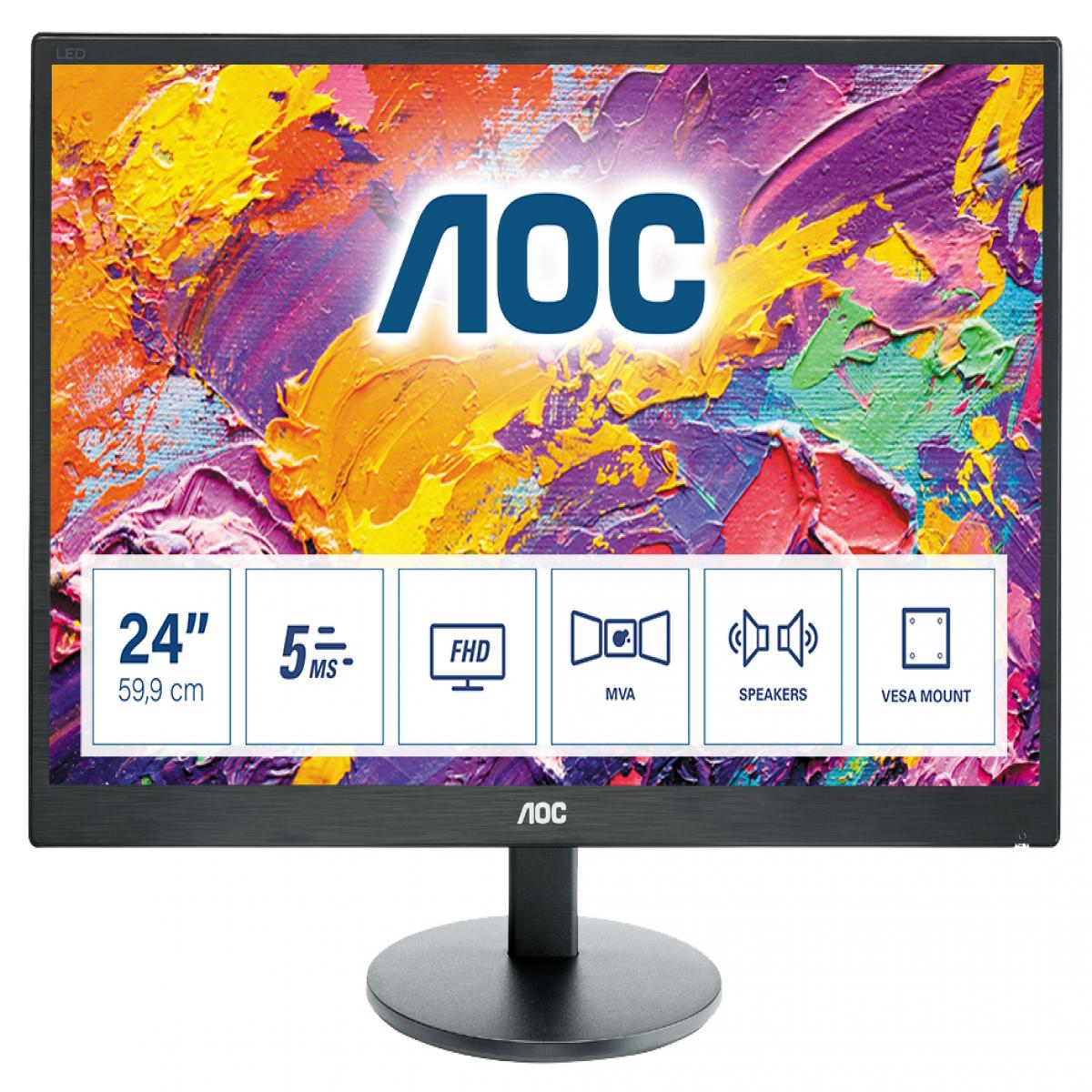 AOC M2470SWH computer monitor 59.9 cm (23.6") 1920 x 1080 pixels Full HD LED Black