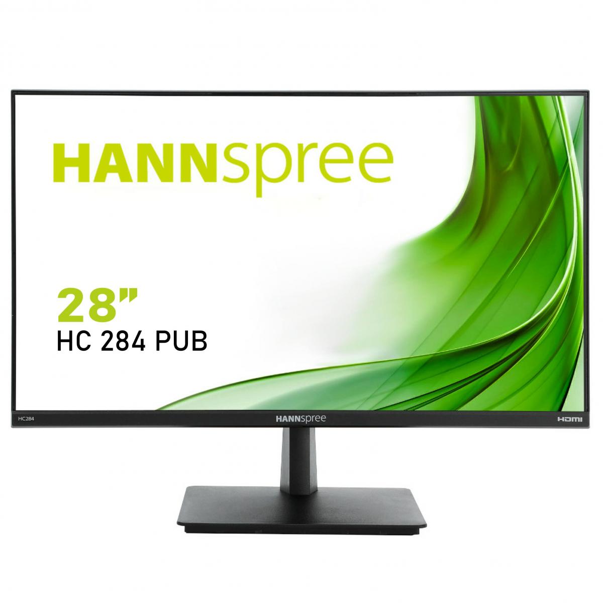 Hannspree HC284PUB 28 Inch 4K IPS Monitor, 5ms, 60Hz, HDMI, Display Port, Speakers, VESA, Tilt, Frameless