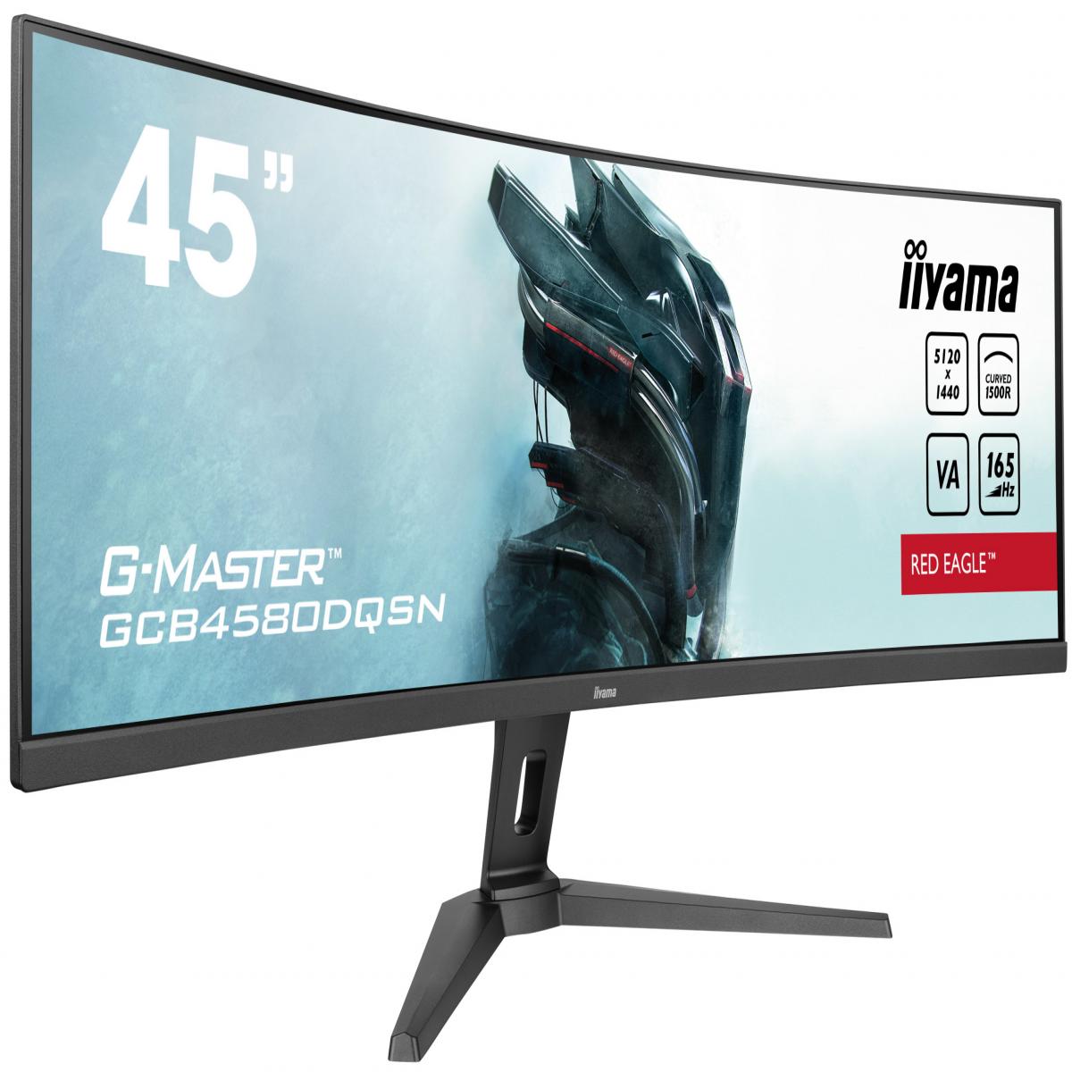 iiyama G-Master Red Eagle 44.5 Inch DQHD UltraWide Curved Gaming Monitor, VA, 165Hz, 0.8ms, Freesync, HDMI, Displayport, USB-C Hub, KVM Switch, Dock, Speakers, Height Adjust, VESA