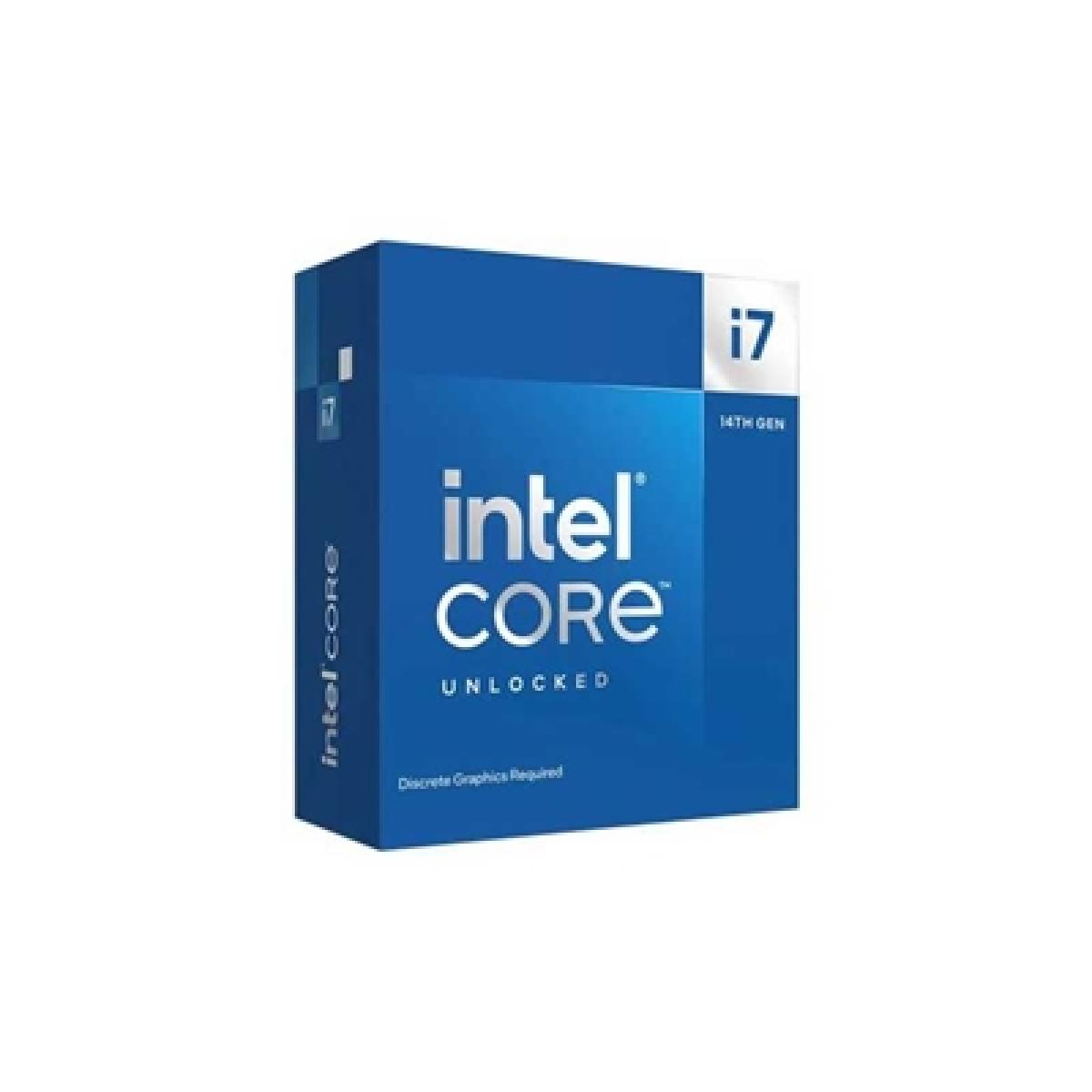 Intel Core i7 14700KF 20 Core Processor, 28 Threads, 2.5GHz up to 5.6GHz Turbo Raptor Lake Socket LGA 1700 33MB Cache, 125W, Maximum Turbo Power 253W, No Graphics, No Cooler