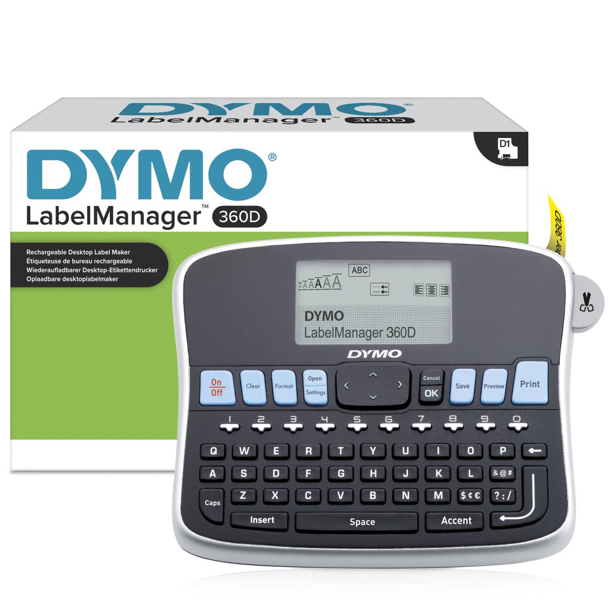 DYMO LabelManager Desktop Label Maker | 360D Rechargeable Hand-Held Label MakerEasy-to-UseOne-Touch Smart KeysQWERTY KeyboardLarge Displayfor Home & Office Organisation