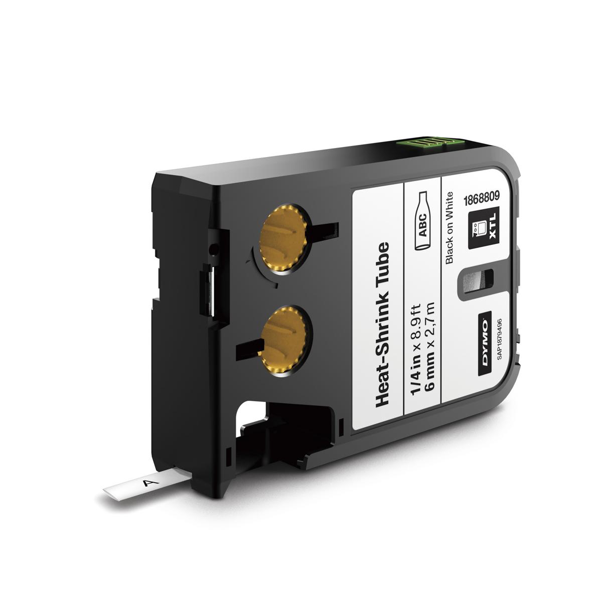 DYMO XTL Heat-Shrink Label Tubes | 6 mm x 2.7 m | Black on White