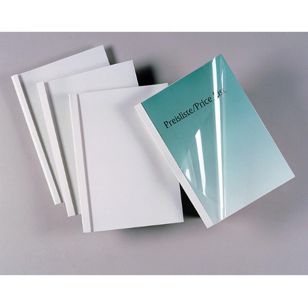 GBC IB370021 A4 Clear White Gloss Thermal Binding Cover 3mm Pack of 100
