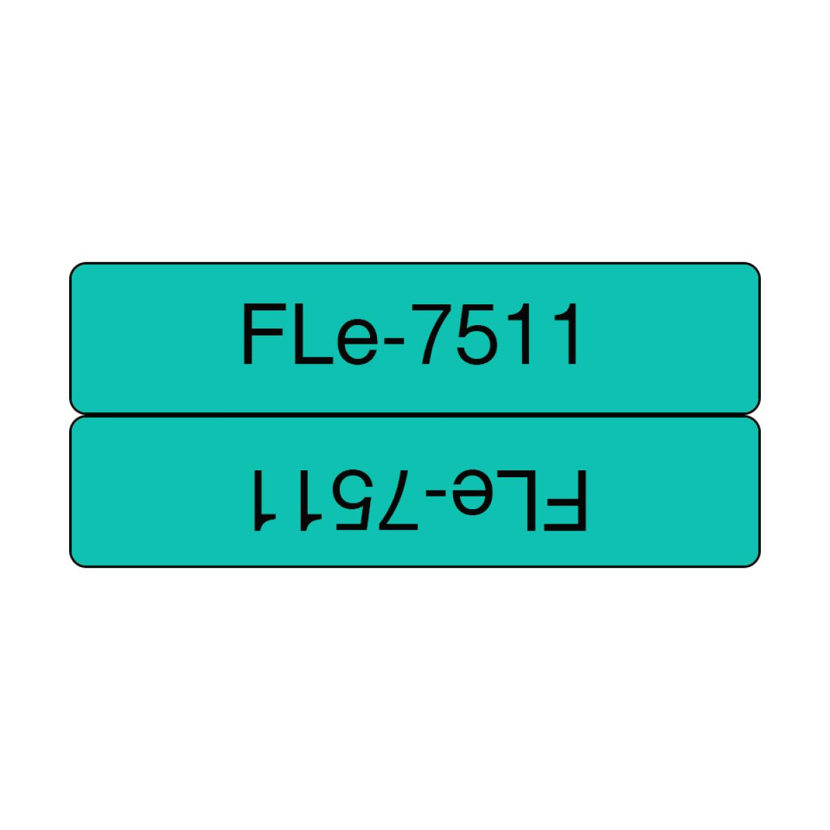 Brother FLE-7511 label-making tape Black on green