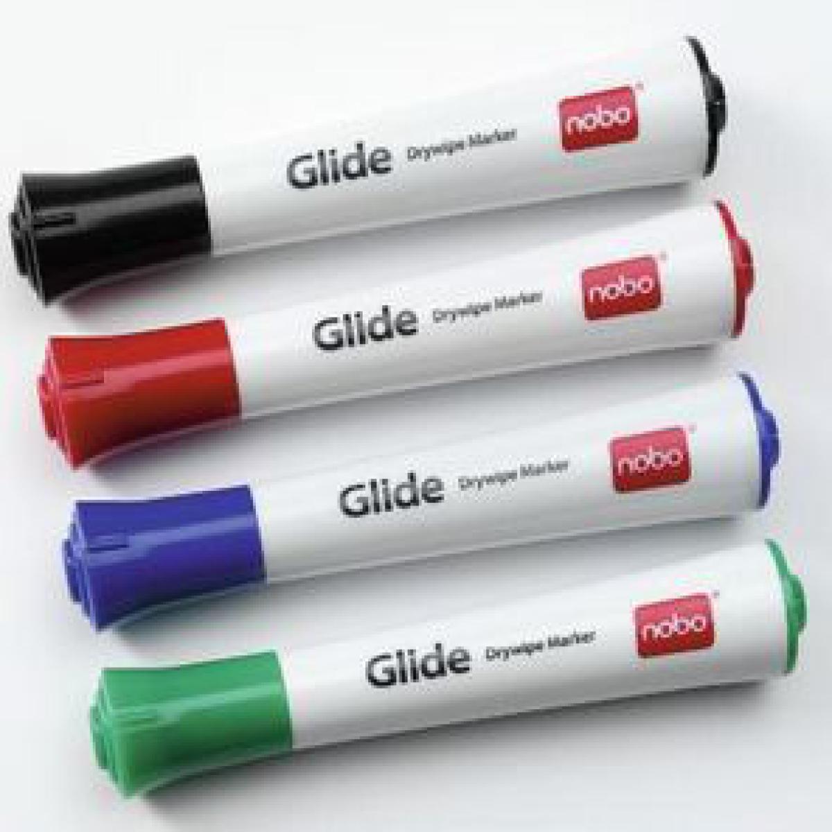 Nobo Glide Whiteboard Pens Fine Tip 4 Pack