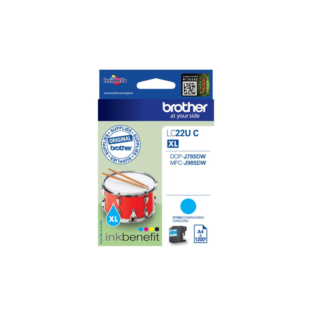 Brother LC22UC ink cartridge 1 pc(s) Original High (XL) Yield Cyan
