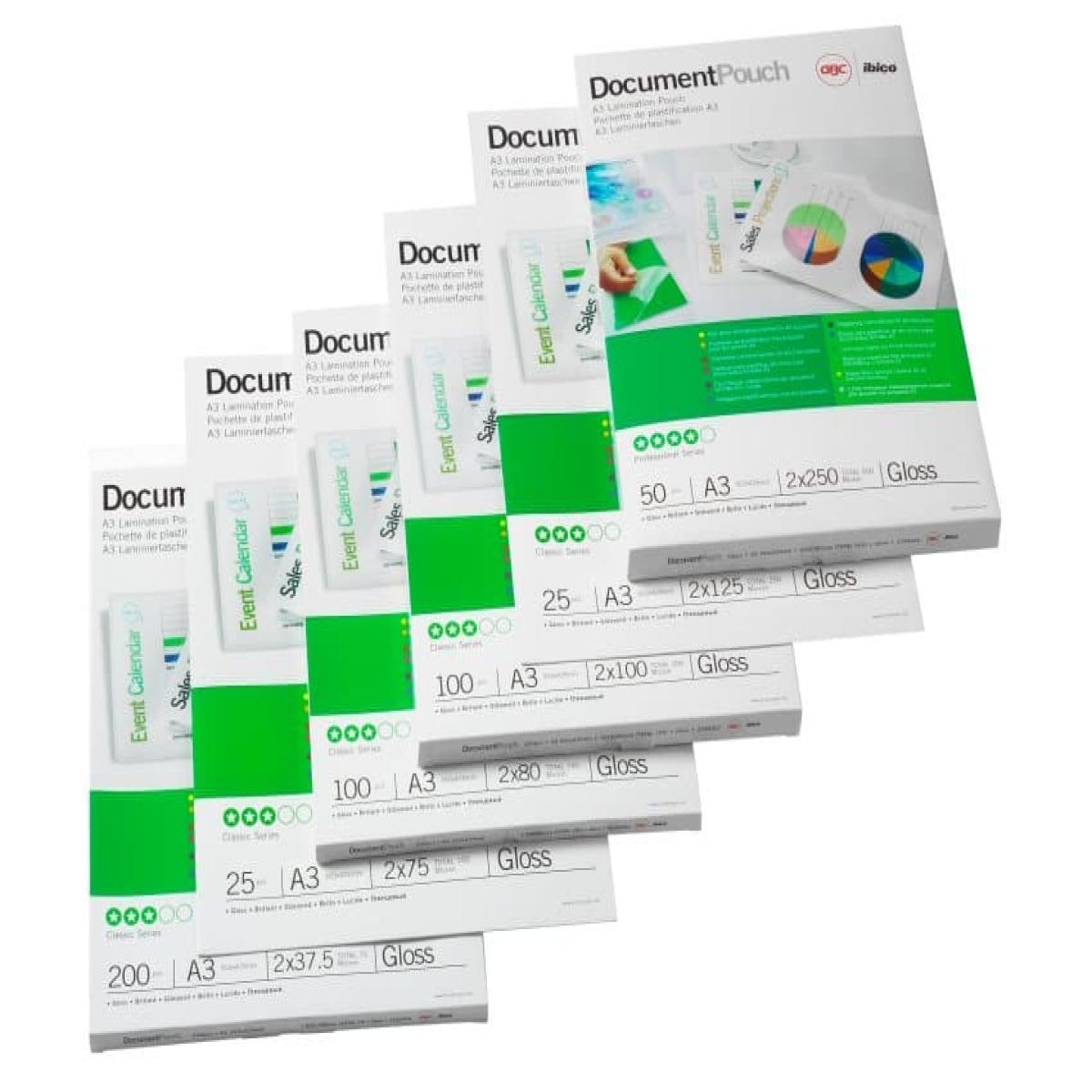 GBC 3747236 Peel n Stick Pouch Gloss A3 125 micron Pack of 100